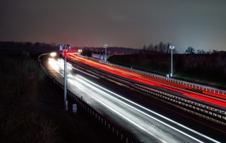 A39 und das Testfeld Niedersachsen bei Nacht